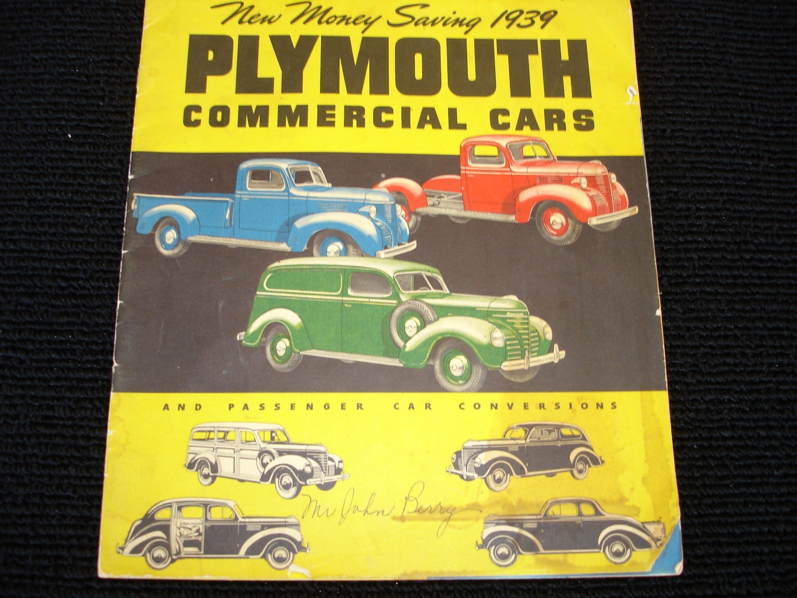 1939 Plymouth Commercial Cars  Vintage Brochure
