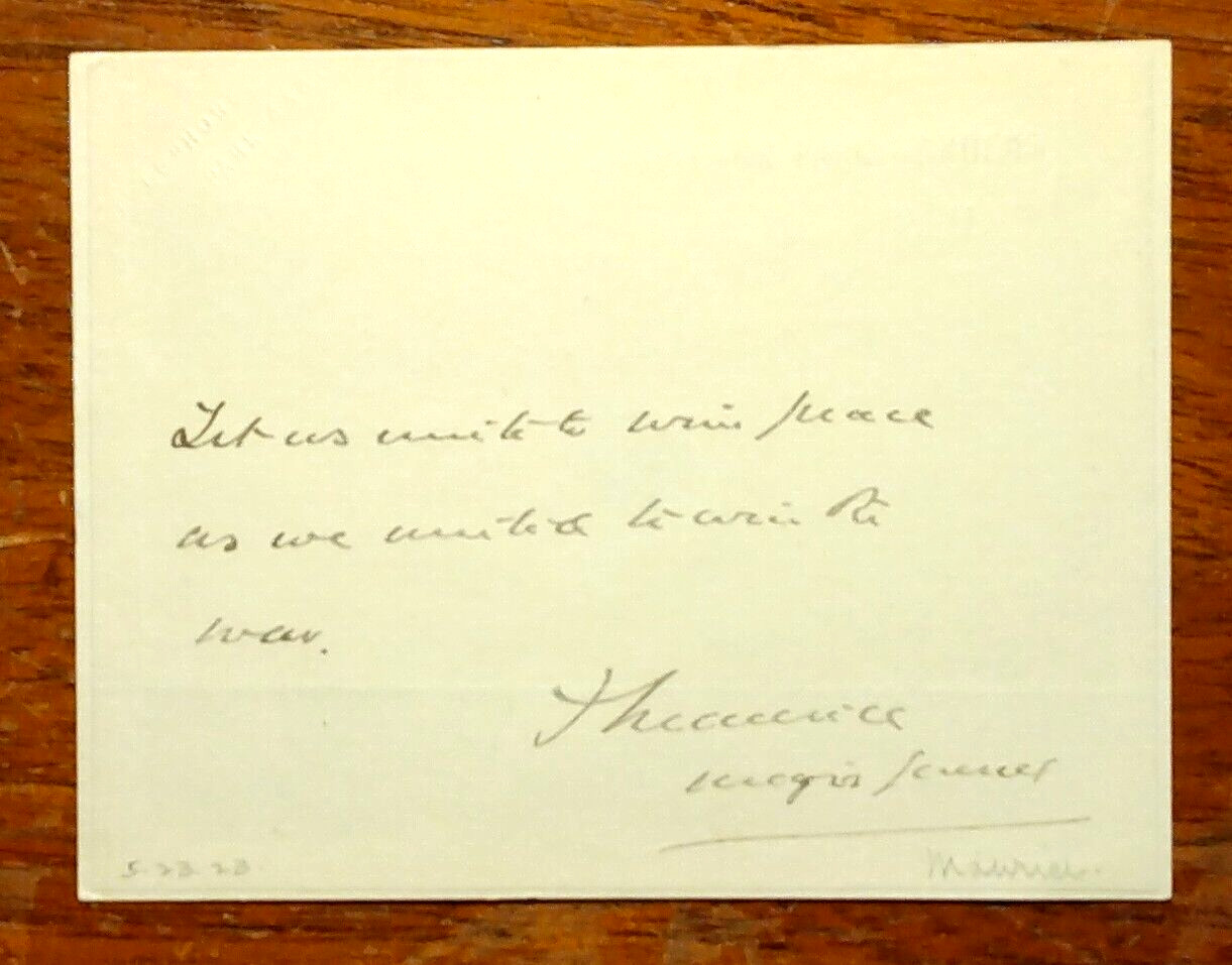Major-General Sir Frederick Barton Maurice (1871-1951) Signed & Inscribed Card