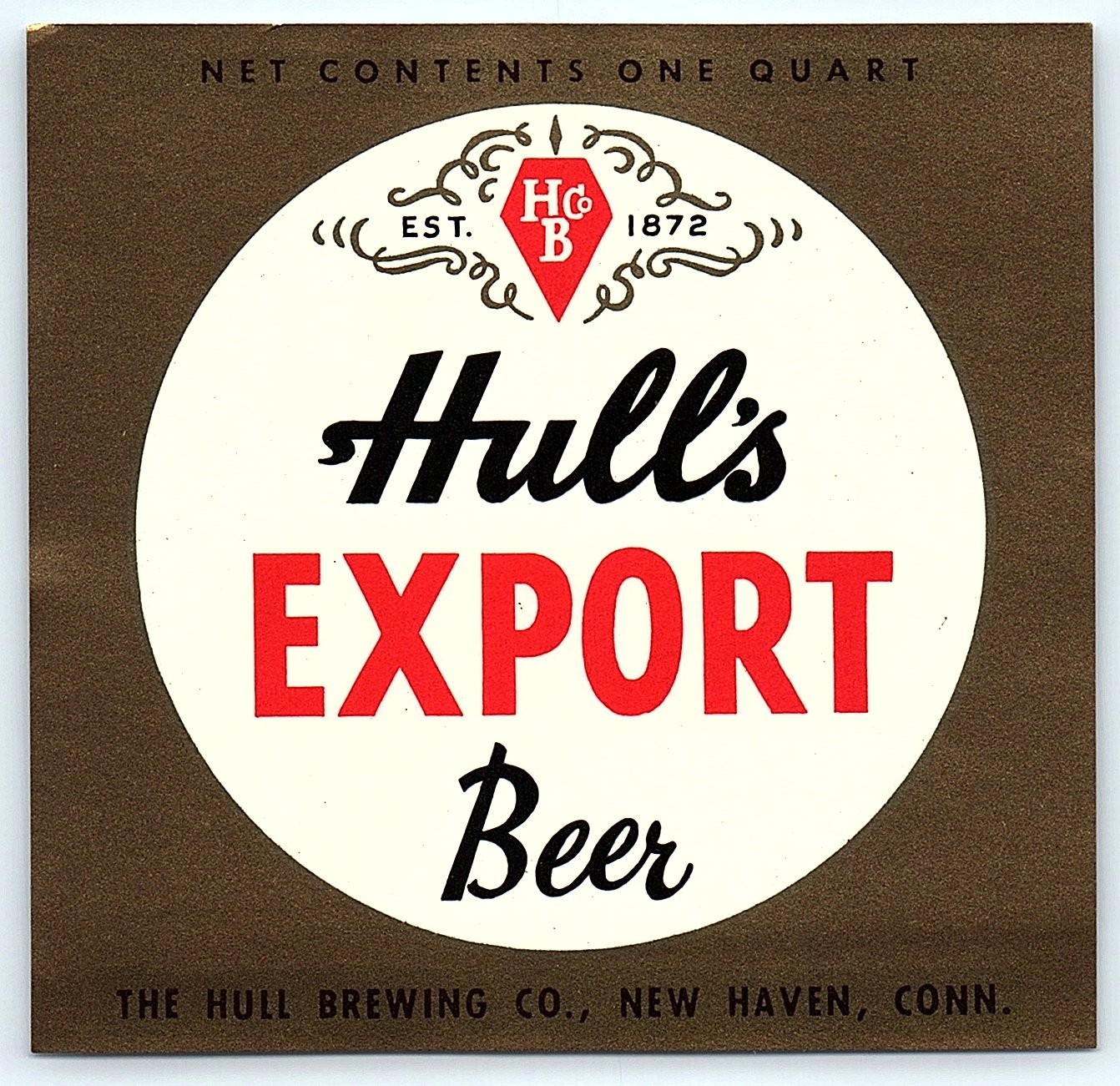 Vintage Hull\'s Export Beer Label - 1 Quart