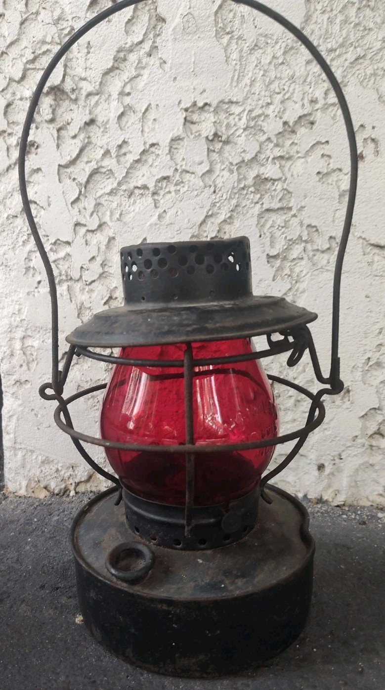Antique Handlan St. Louis RF&P Lantern w/Red Glass Globe Antique Handlan St. Louis RF&P Lantern w/Red Glass Globe