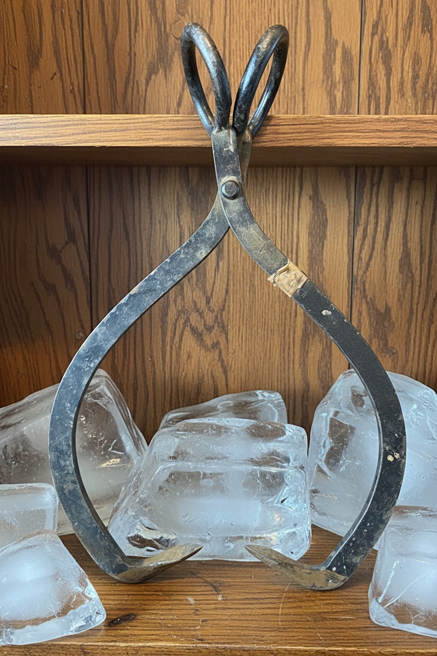 Early 20th Century, Hand-Forged Iron, Ice Block Tongs