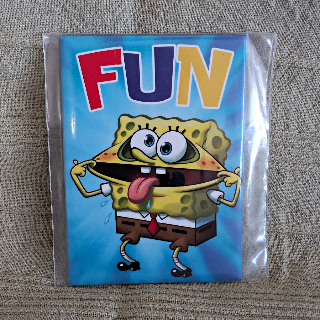 Aquarius SpongeBob SquarePants “FUN” Flat Rectangle Fridge Magnet, Multicolor