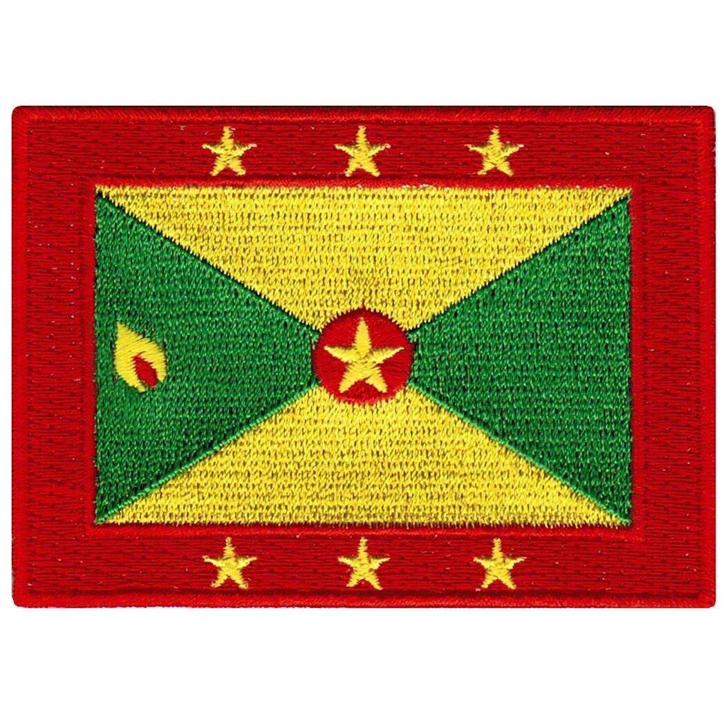 GRENADA FLAG PATCH CARIBBEAN embroidered iron-on EMBLEM SOUVENIR APPLIQUE PARCHE GRENADA FLAG PATCH CARIBBEAN embroidered iron-on EMBLEM SOUVENIR APPLIQUE PARCHE