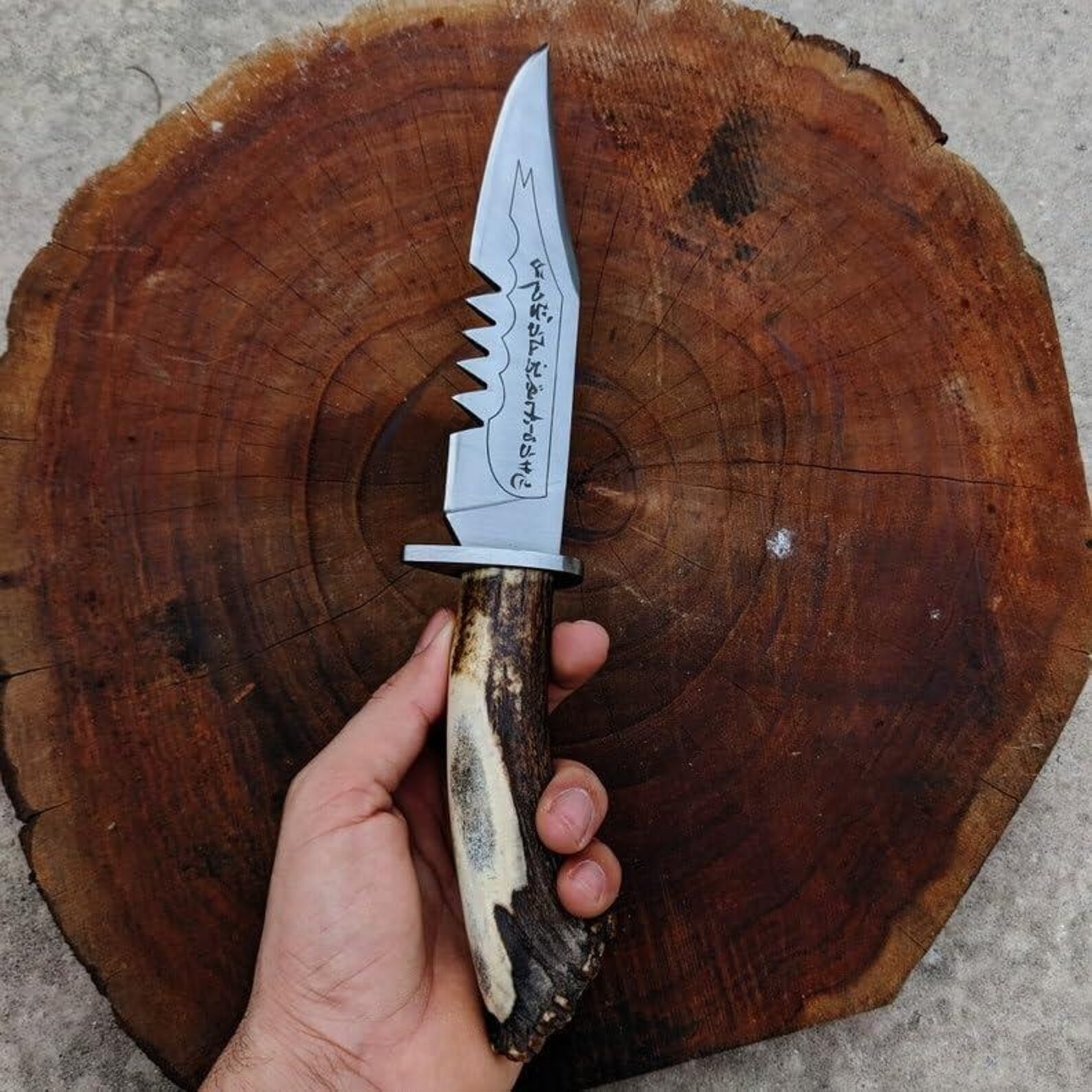 Famous Supernatural Ruby's Demon Replica Handmade Knife,Stag Antler Handle,Cover Famous Supernatural Ruby's Demon Replica Handmade Knife,Stag Antler Handle,Cover