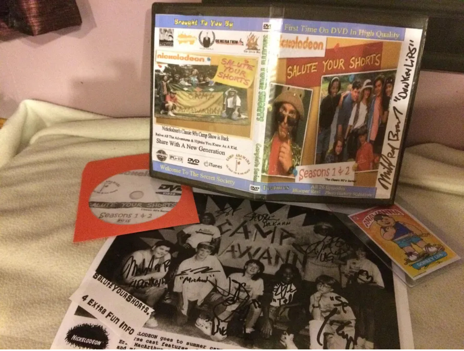 Autographed Salute Your Shorts Cast Photocopy & DonkeyLips GPK Parody Card & DVD