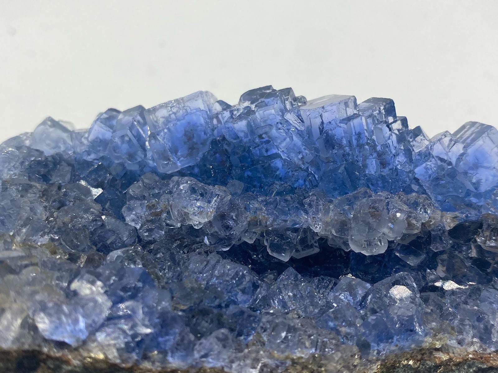 Glassy Fujian Fluorite Cube Cluster on Matrix See Video