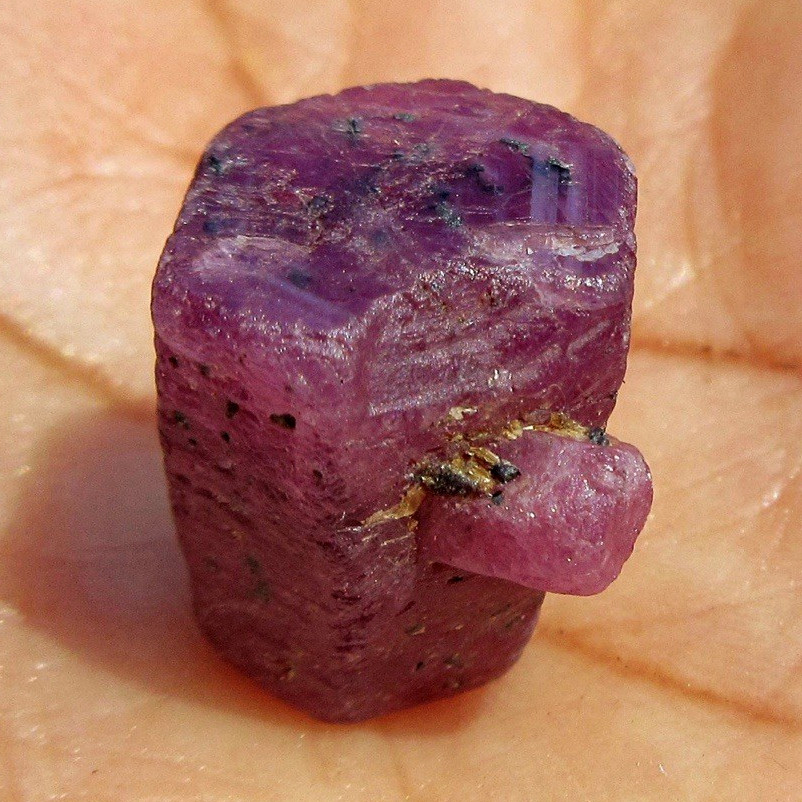 5.8g Chatoyant Raw Ruby Crystal with Sidecar from Guinea, Africa | UV Reactive