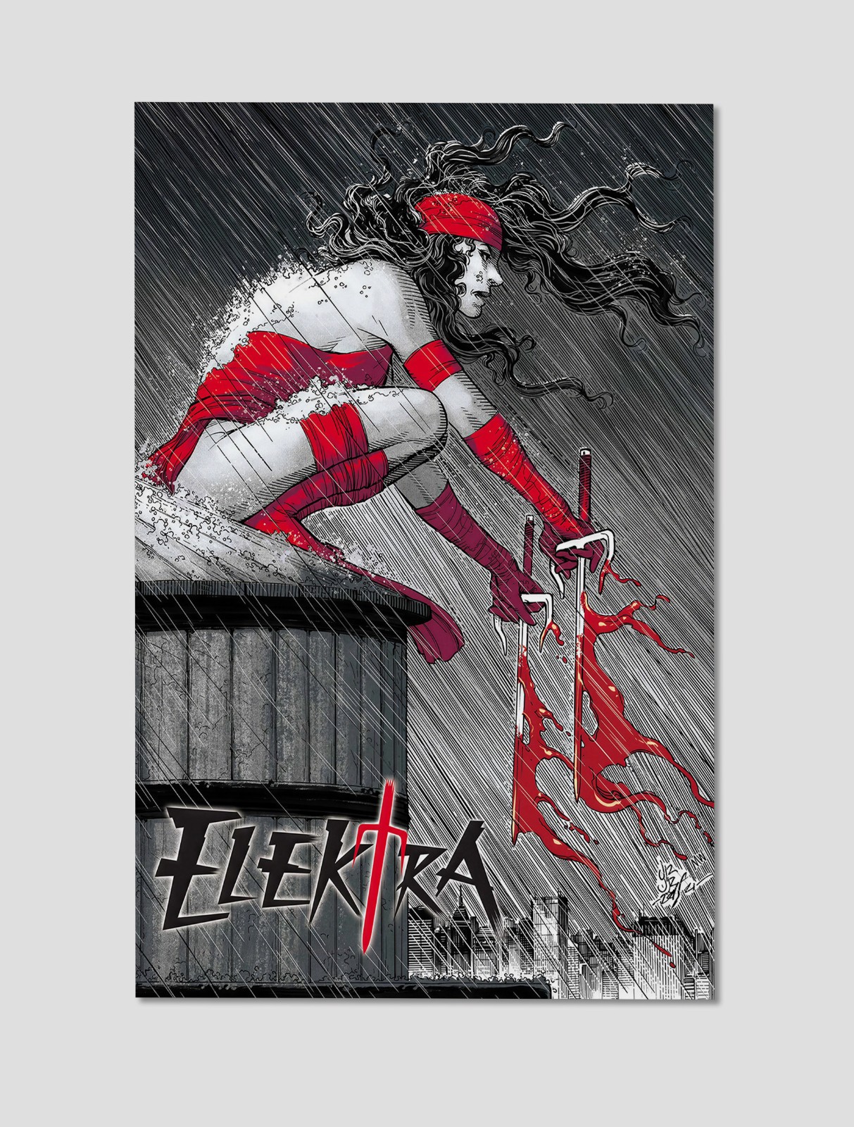 Elektra Black White & Blood #1 Giclee Print Poster 11x17 Marvel Daredevil Art