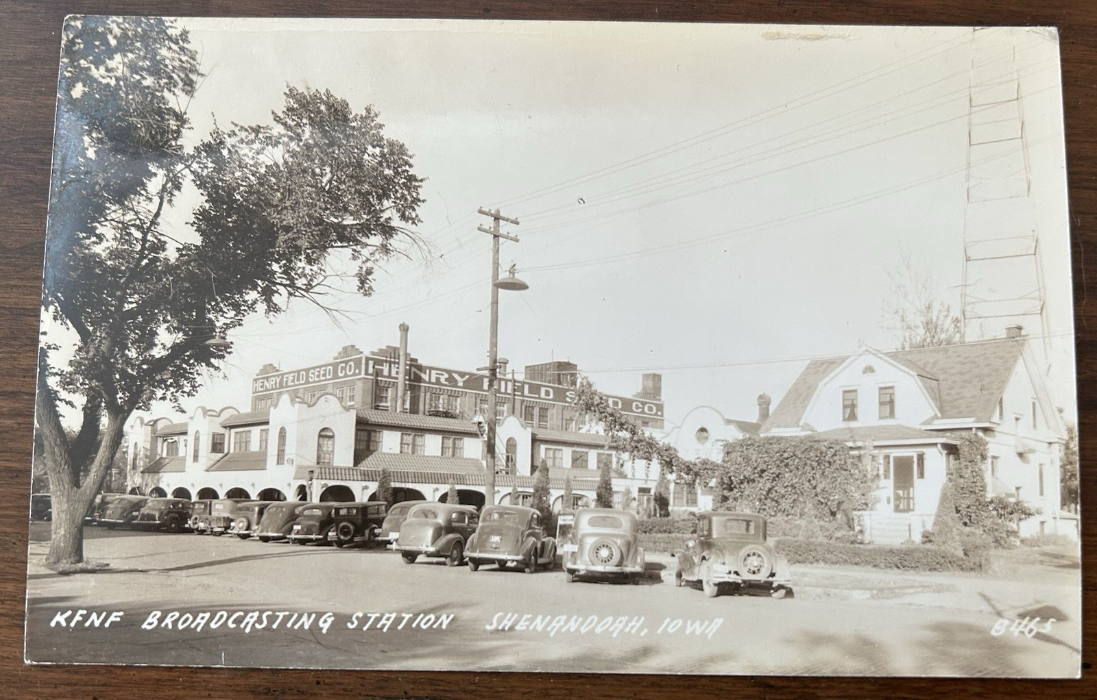 SHENANDOAH IA~KFNF Radio Broadcasting Station & Henry Field Seed Co~Real Photo