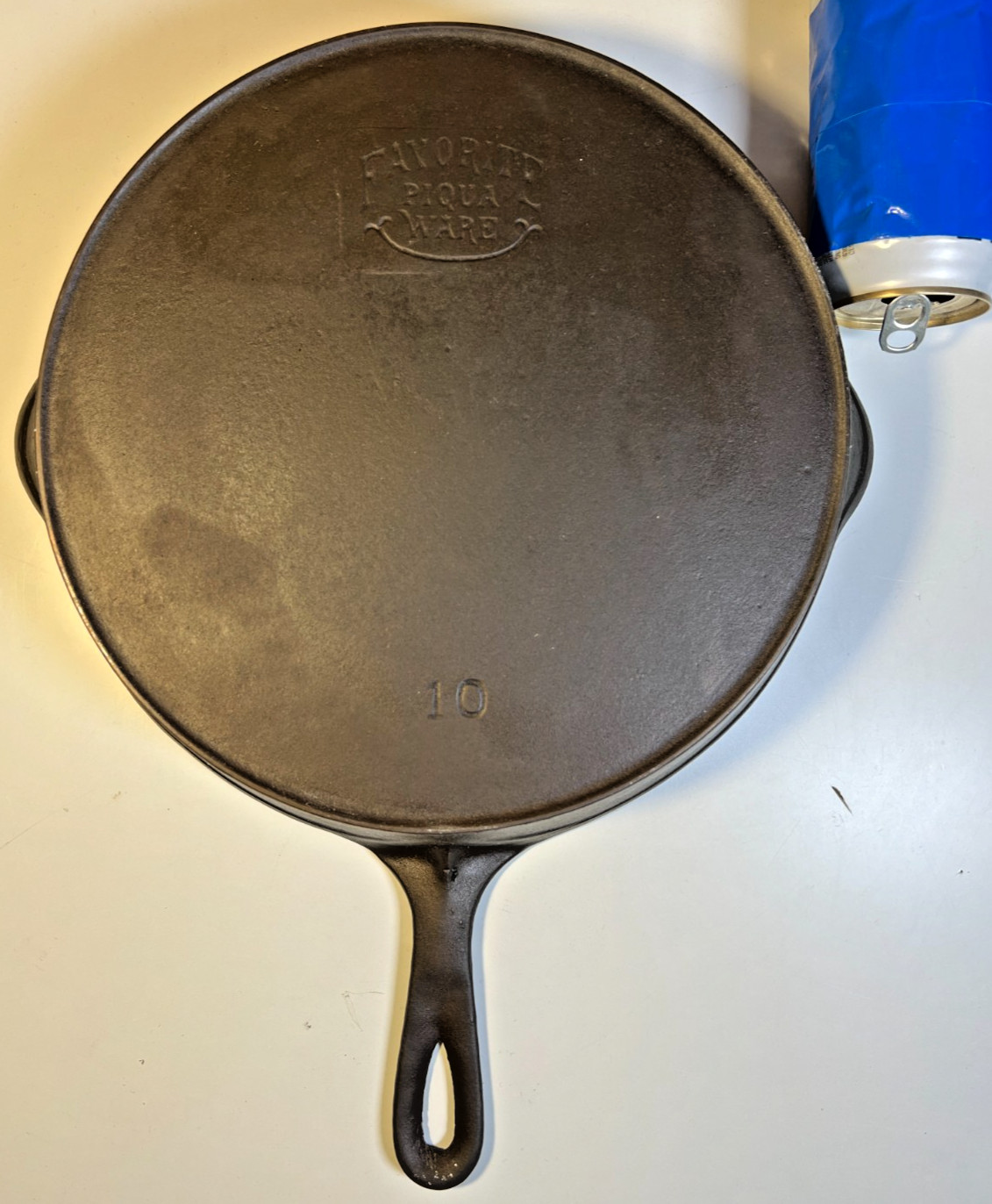 FINE THIN LIGHT SMOOTH Favorite Piqua Ware Cast Iron Skillet Frying Pan OHIO #10