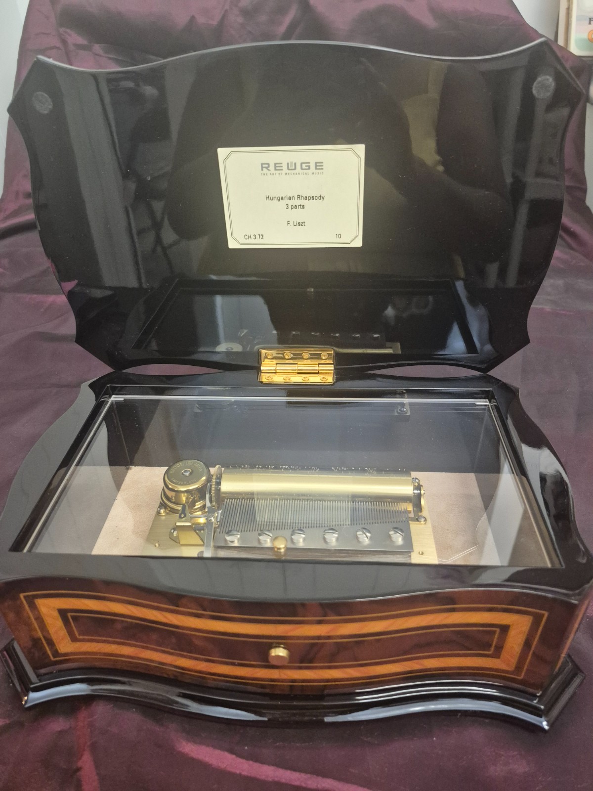 Vtg Luxury Swiss Reuge CH 3.72 Franz Liszt Hungarian Rhapsody Music Box