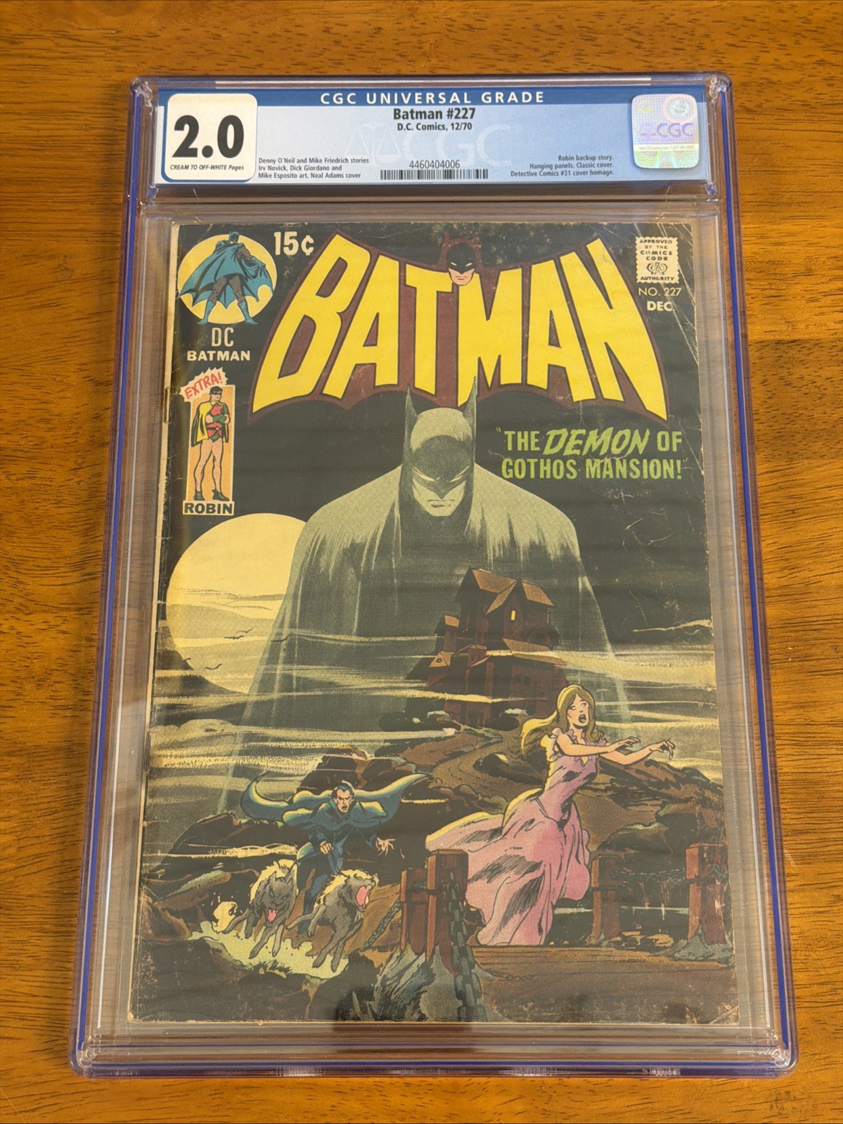 BATMAN 227 CGC 2.0 Neal Adams Classic Demon of Gothos Tec 31 Homage Cover DC