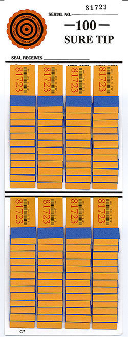 One Dozen # 100  Sure Tip Boards -  (00- 99)    USA
