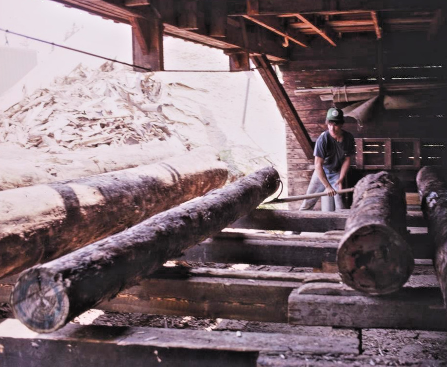 1991 Worker Loading Logs Tardif Sawmill Fort Kent Maine Retro Fridge Magnet 4x6
