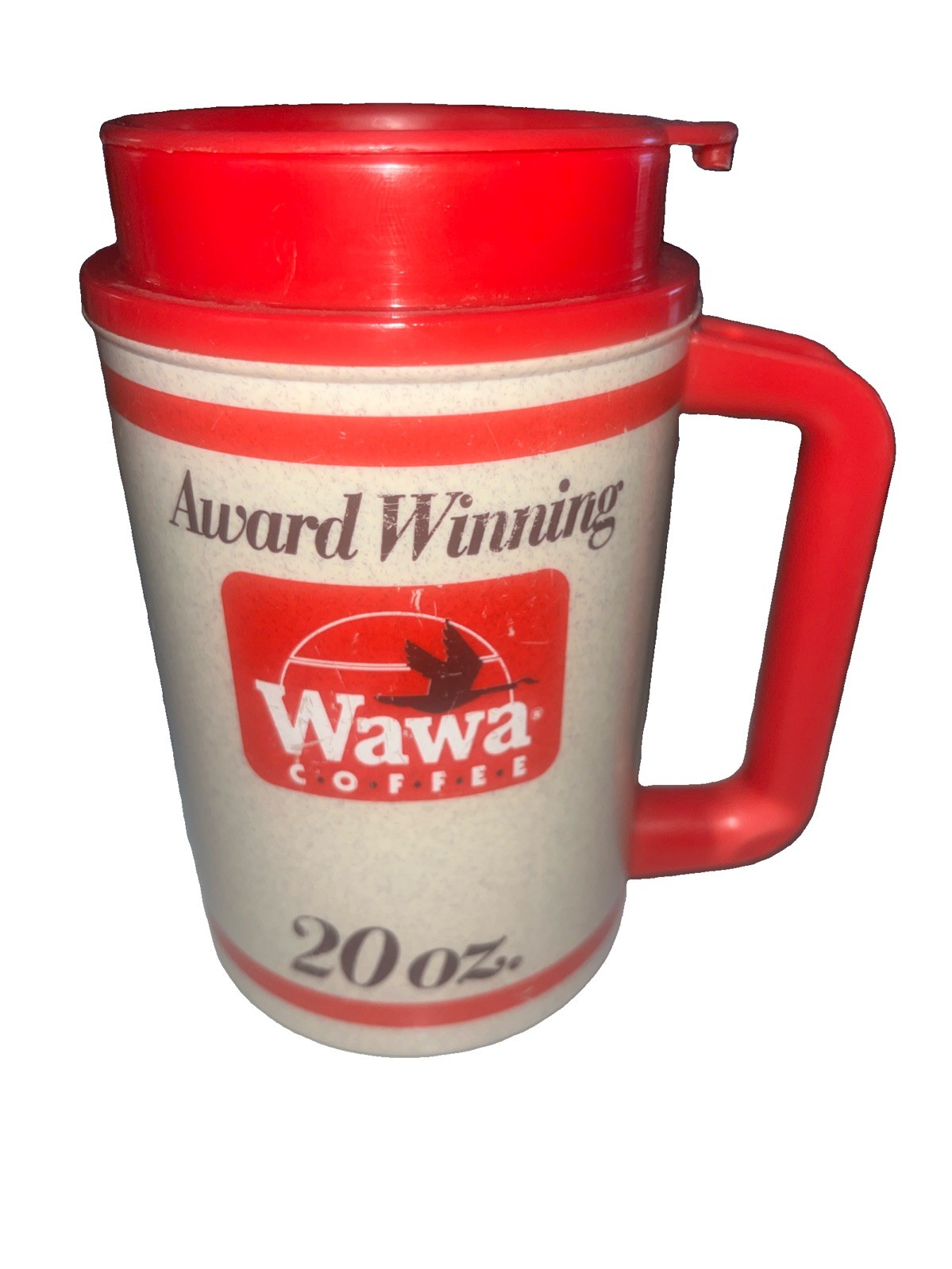 Vintage Wawa Coffee Travel Mug 20 oz Plastic Insulated Double Wall Cup Rare