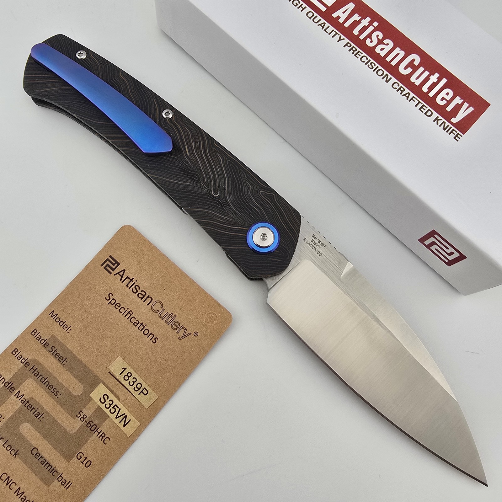 Artisan Cutlery Centauri Folding Knife S35VN G10 Front Flipper 1839P-MES