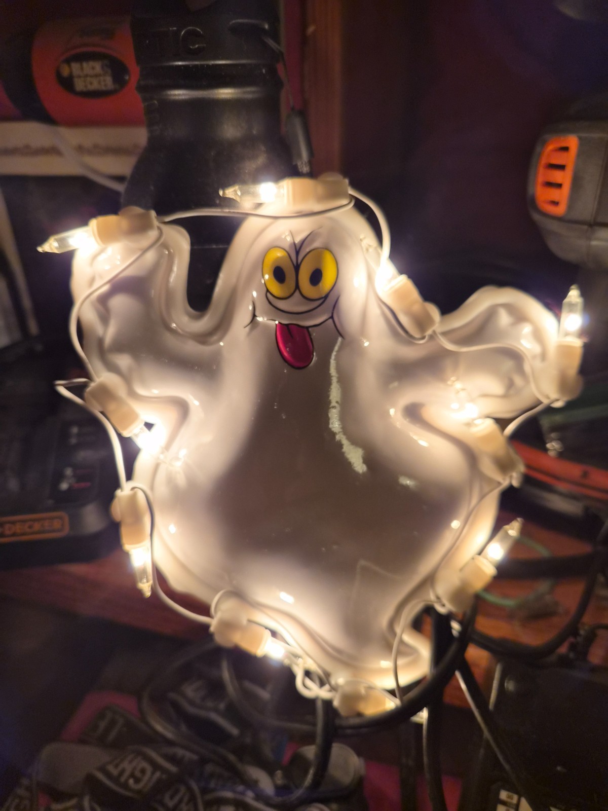 1996 Light Up Ghost Hanging Window Wall Halloween Decor