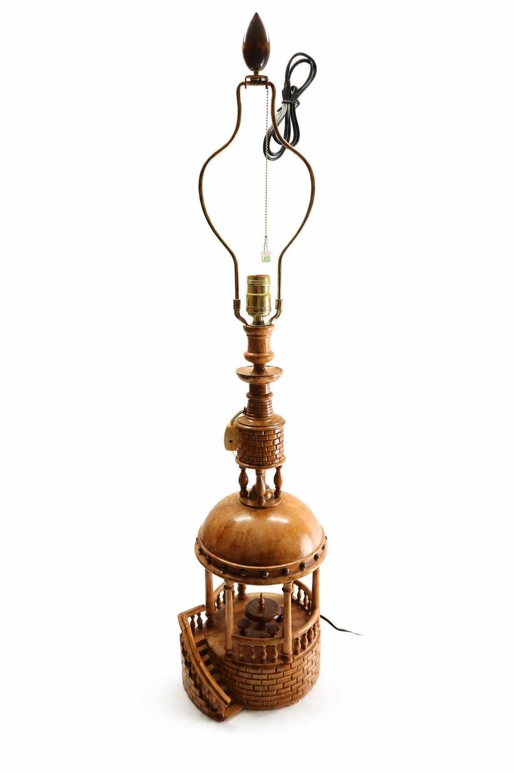 OOAK Belarus Karelian Birch Gazebo Table Lamp 36\