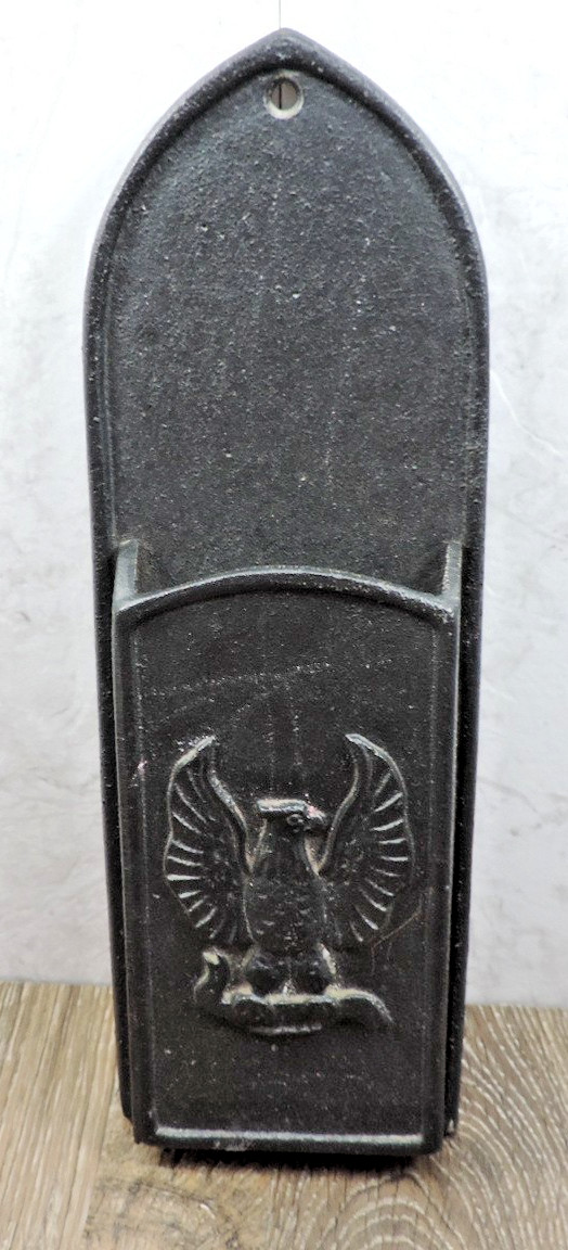 Cast Iron Long Match Holder Eagle Motif 3.25\