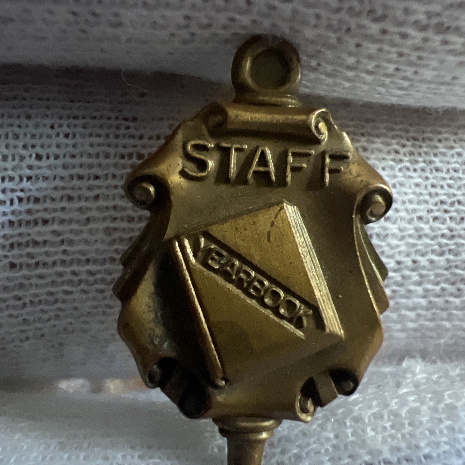 Vintage Yearbook Staff High School Lapel Pin Award