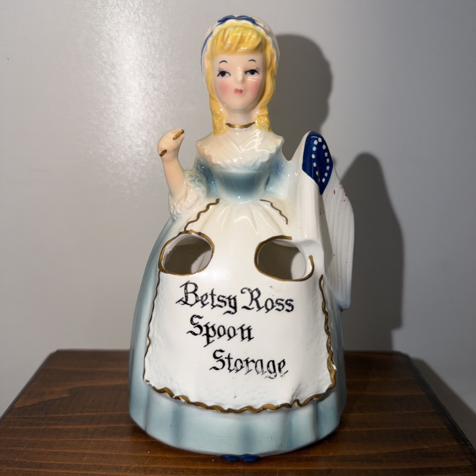 Vintage Betsy Ross Spoon Storage- Enesco Figurine Vintage Betsy Ross Spoon Storage- Enesco Figurine