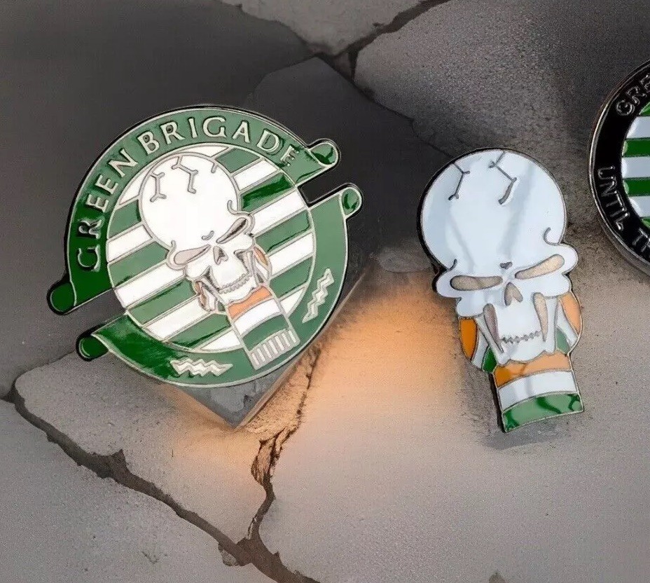 Celtic Green Brigade Pin Badges Casuals Ultras, Adi, Osti Rudi CP Stone Spezial