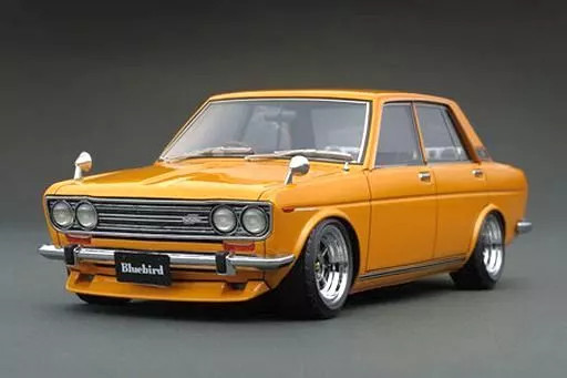 Miniature Car 1/18 Datsun Bluebird SSS P510 Brown Diecast Classic Model