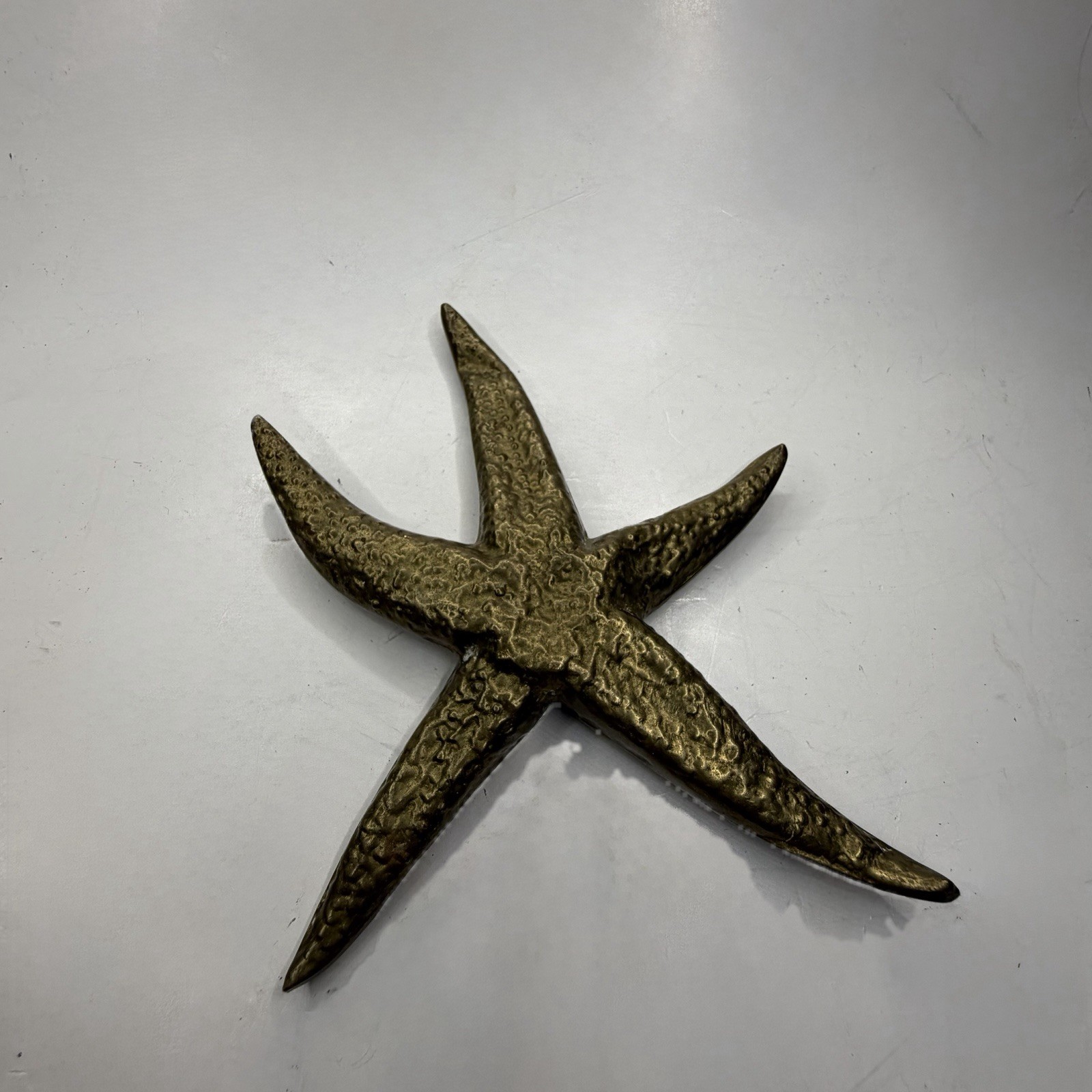 Vintage Mid Century Brass Starfish Figurine Sculpture MCM Coastal Beach Decor