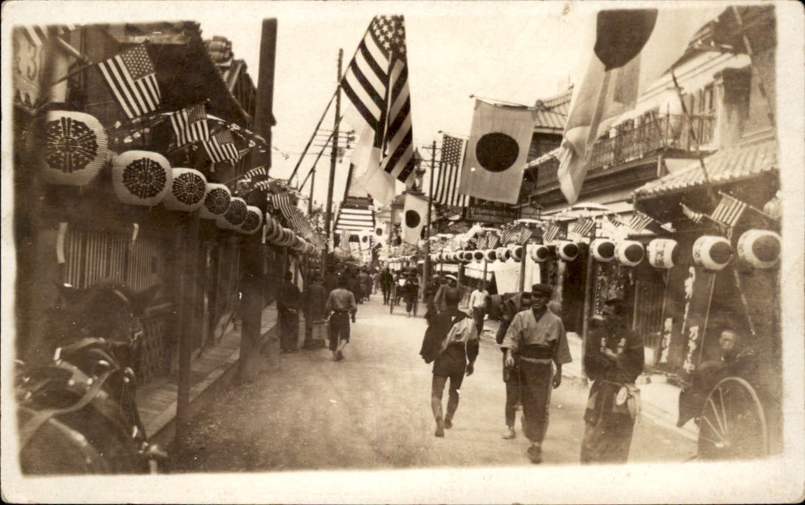 Yokohama Street Scene c1900s-10s Real Photo Vintage Postcard bhn