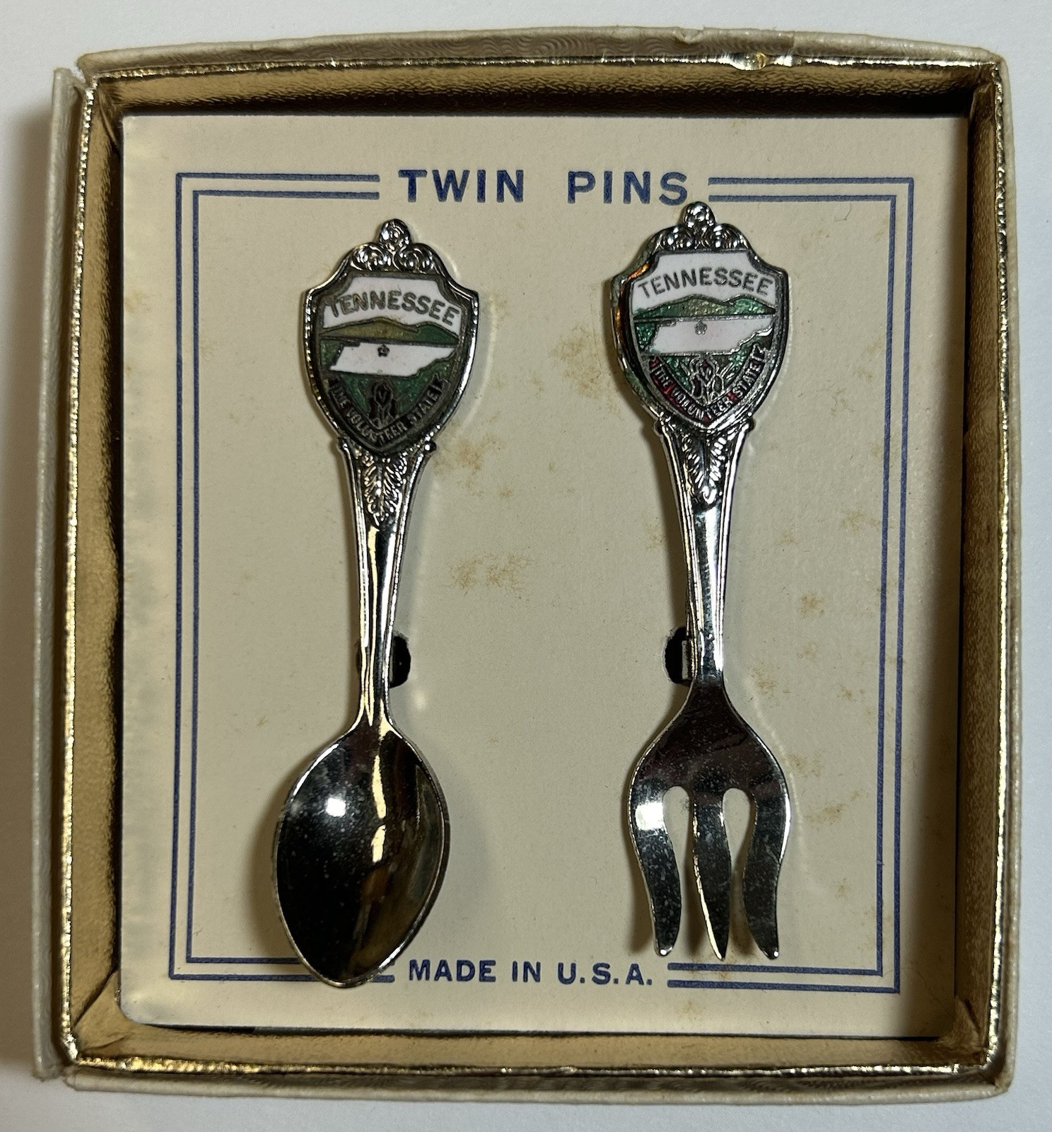 Tennessee Vintage Fork And Spoon Lapel Pins, Volunteer State