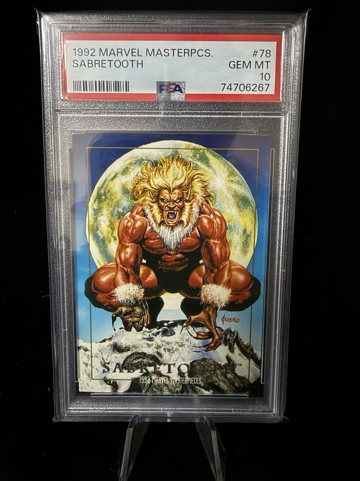 1992 Marvel Masterpieces PSA 10 Sabretooth 