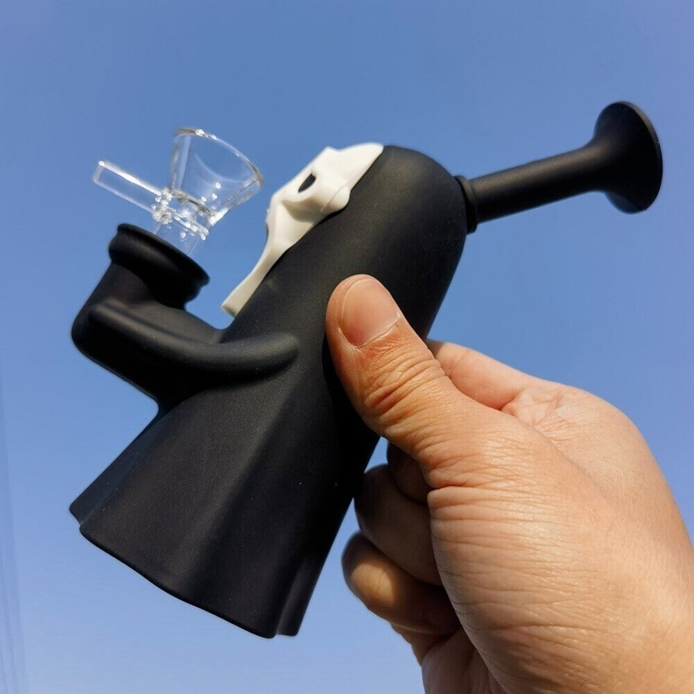 6.3 INCH Faceless Man Hookah Smoking Silicone Bong Water Pipe W/ 14MM Glass Bowl