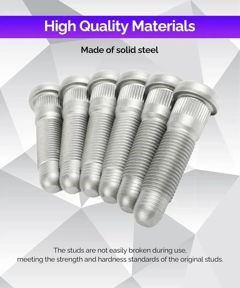 6PCS Wheel Studs, M14 x 1.50 & 31mm Long Lug Studs Serrated Wheel Stud,for chevy