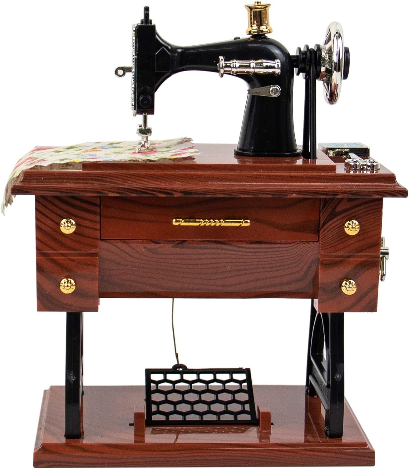Vintage Mini Music Box Sewing Machine Figurine Birthday Gift Table Decor