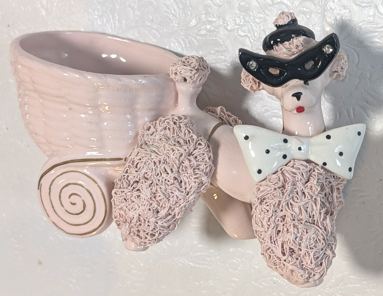 Vintage NAPCO, Japan Pink Poodle Planter Spaghetti Fancy Rhinestone Sunglasses
