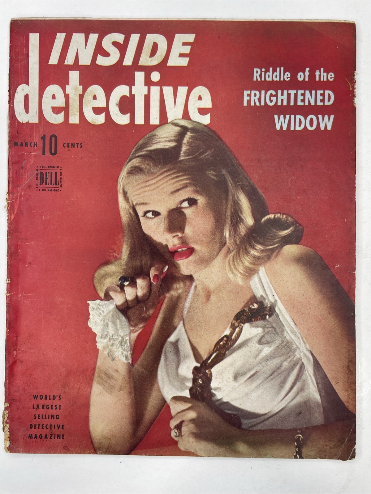 RARE VINTAGE MAG: INSIDE DETECTIVE MARCH 1946-GOOD GIRL ART-TRUE CRIME