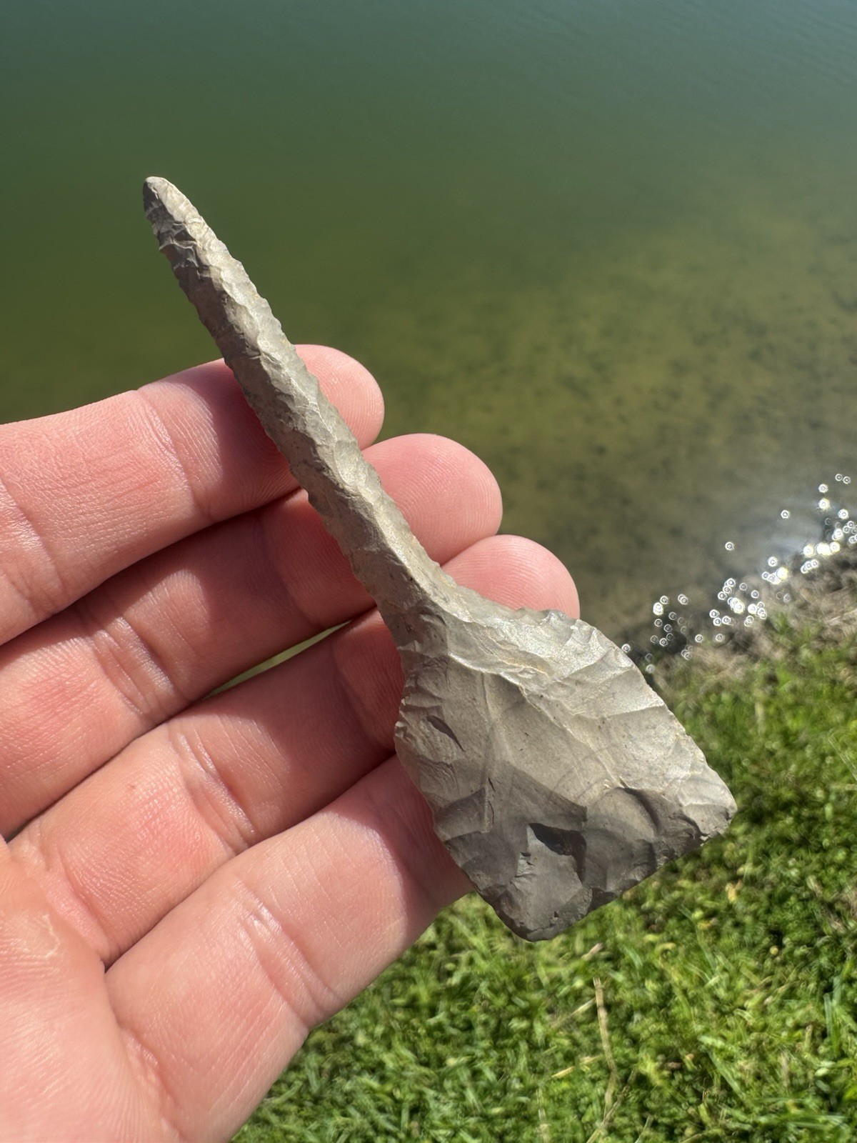 Rare Native American Long Drill Arrowhead Point 