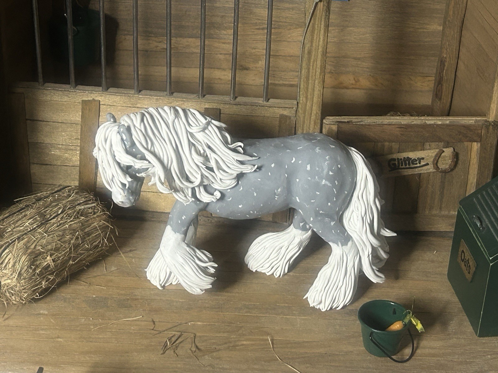 Polymer Clay Gypsy Vanner Horse OOAK Polymer Clay Gypsy Vanner Horse OOAK