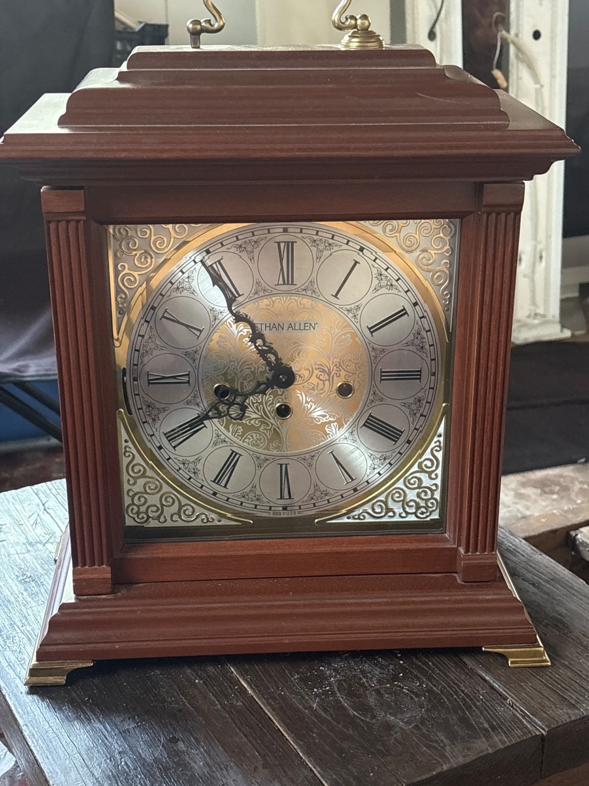 Ethan Allen large carriage Mantle Clock 41-4310 Westminster chime