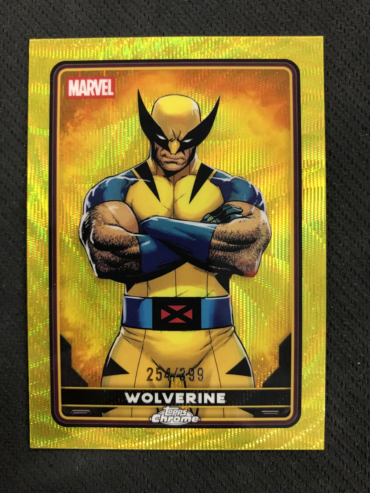 2025 Topps Chrome Marvel Deadpool #5 Wolverine Yellow Wave Refractor /399