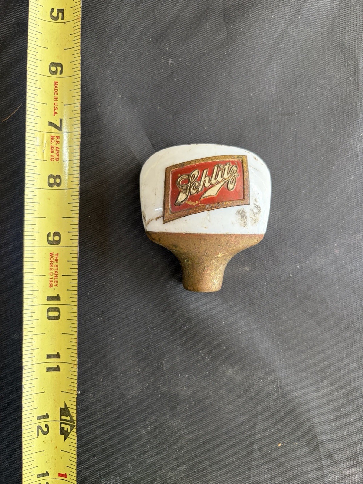 Schlitz Beer Brass Tap Handle Vintage Antique 40s/50s Bar Draft Knob