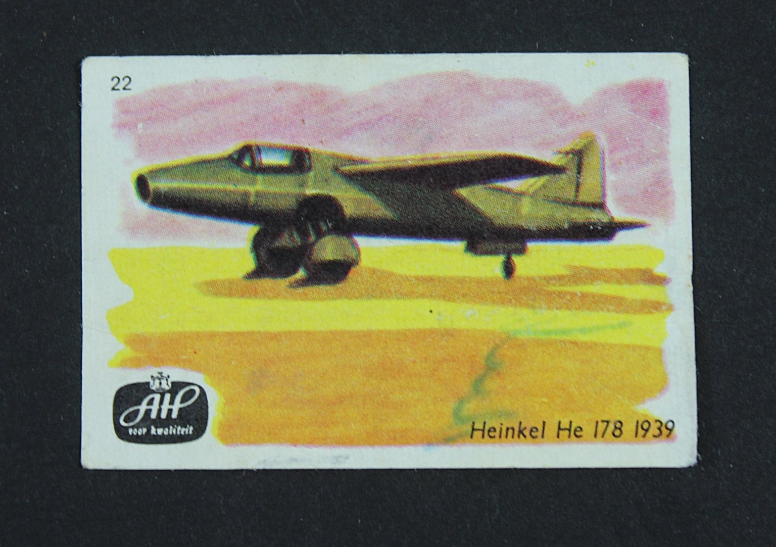 Vintage AH Heinkel He 178 1939 Match Box Label Aviation Aircraft #22