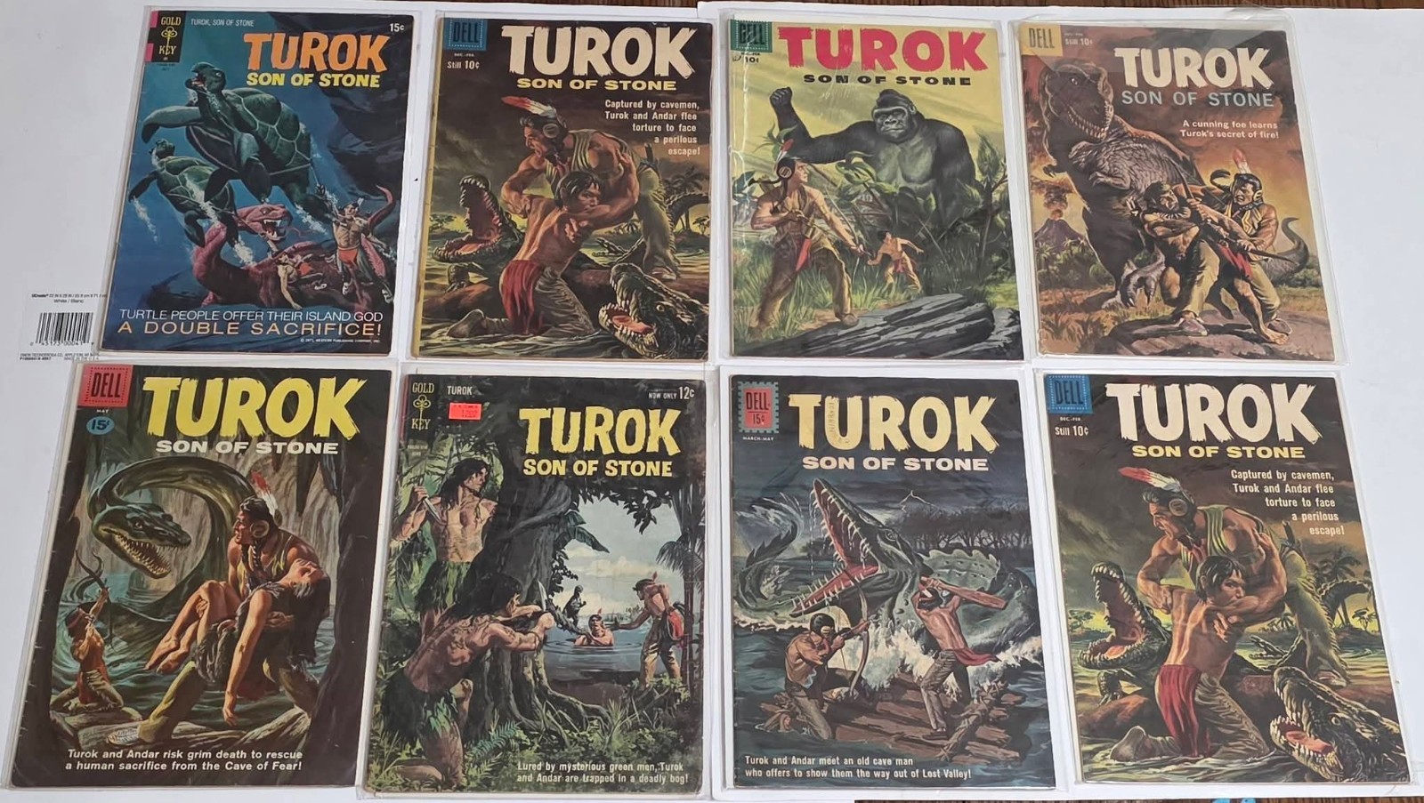 Lot.of 8 Turok, 1956 Gold Key & Dell Series, .10 & .15 Cent Issues (read descr) Lot.of 8 Turok, 1956 Gold Key & Dell Series, .10 & .15 Cent Issues (read descr)
