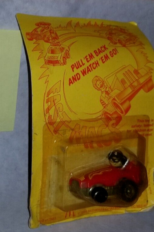 💥 1984 Ronald McDonalds FAST MAC Hamburglar Car Sealed on Card Happy Meal 💥