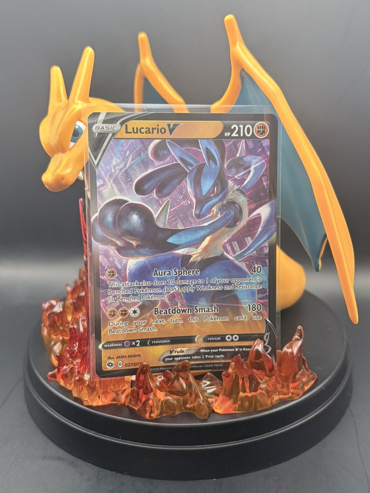 Lucario V 027/073 Champion's Path NM Holo V Rare Pokemon TCG 