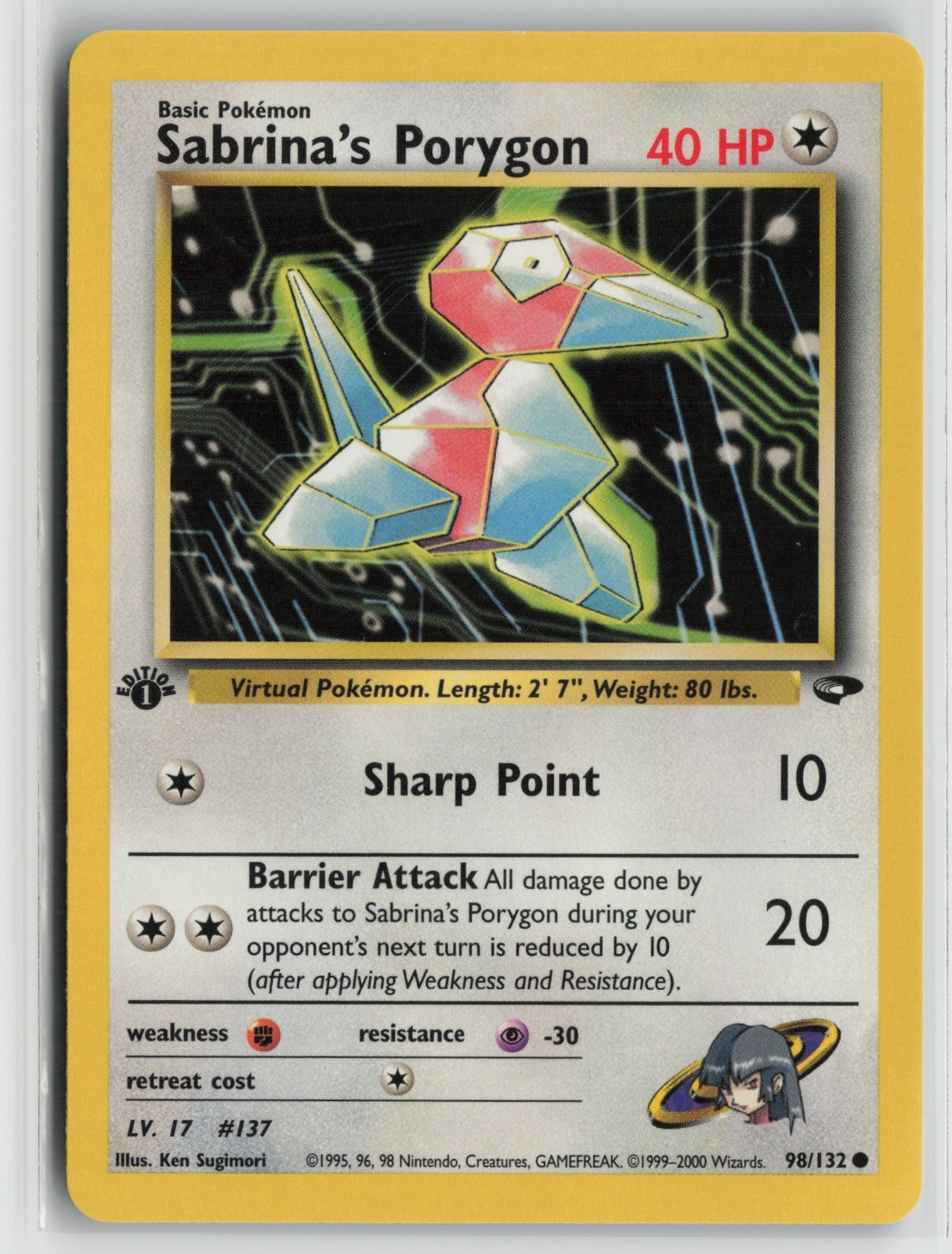 Sabrina\'s Porygon Common 1st Edition G2 098/132 NM