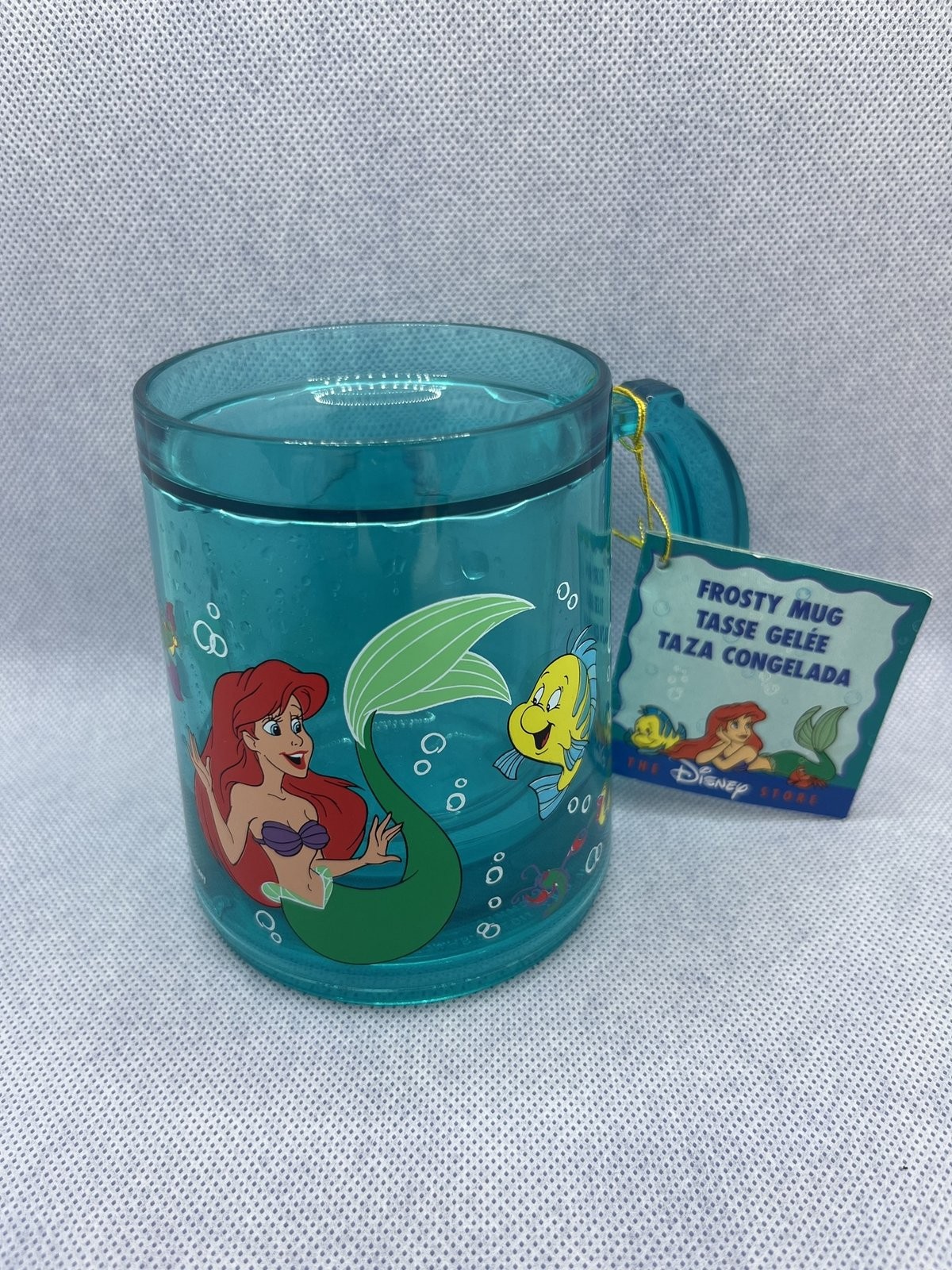 Disney Little Mermaid Plastic Mug Ariel Character Graphic Vintage Cup