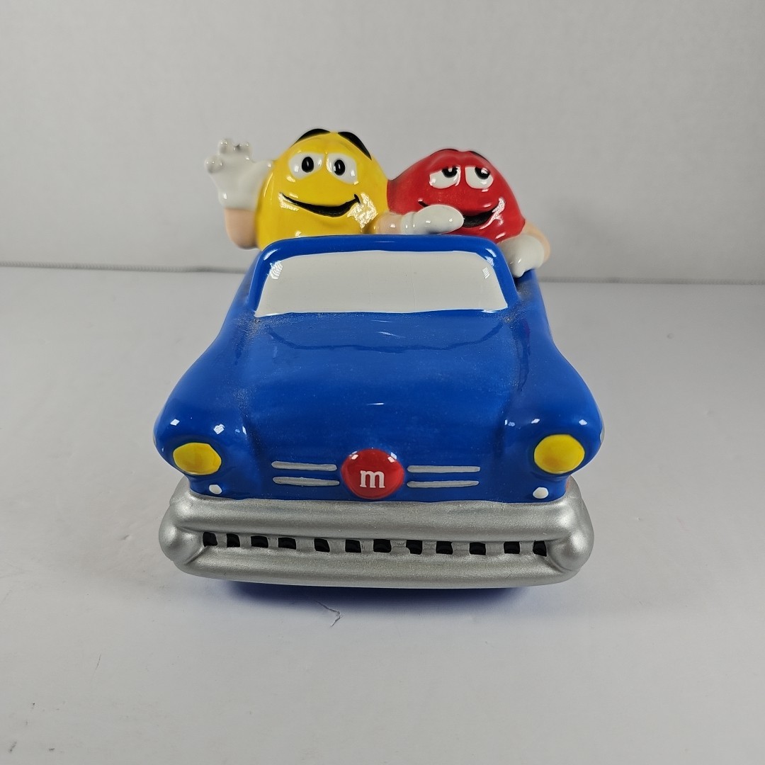 Vintage 2002 M&M Blue Cermaic Hot Rod with Flames by Galerie Retro- Decor Vintage 2002 M&M Blue Cermaic Hot Rod with Flames by Galerie Retro- Decor