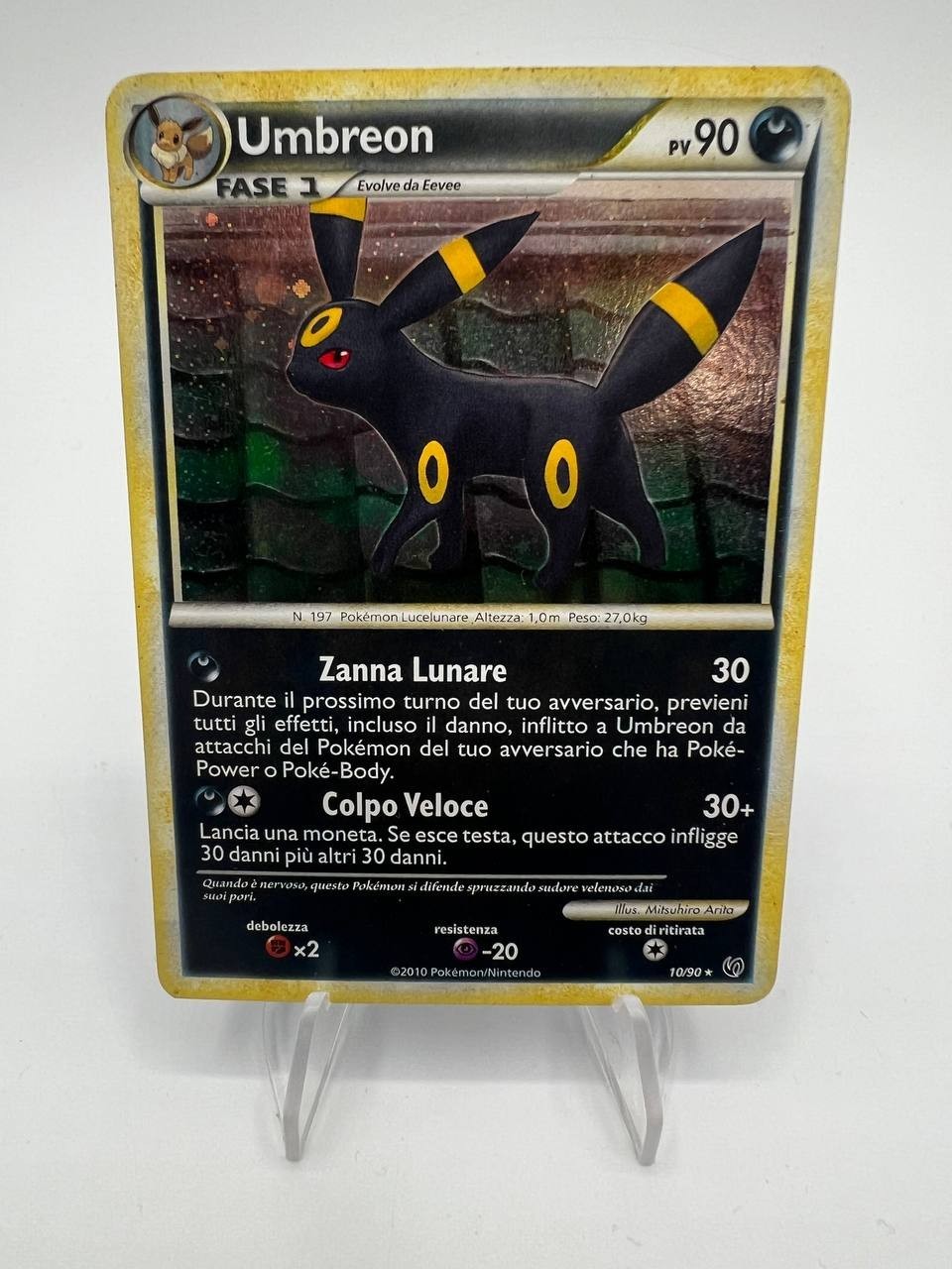 Pokemon Card Umbreon 10/90 Vintage Fearless Set Rare Italian Holo Good