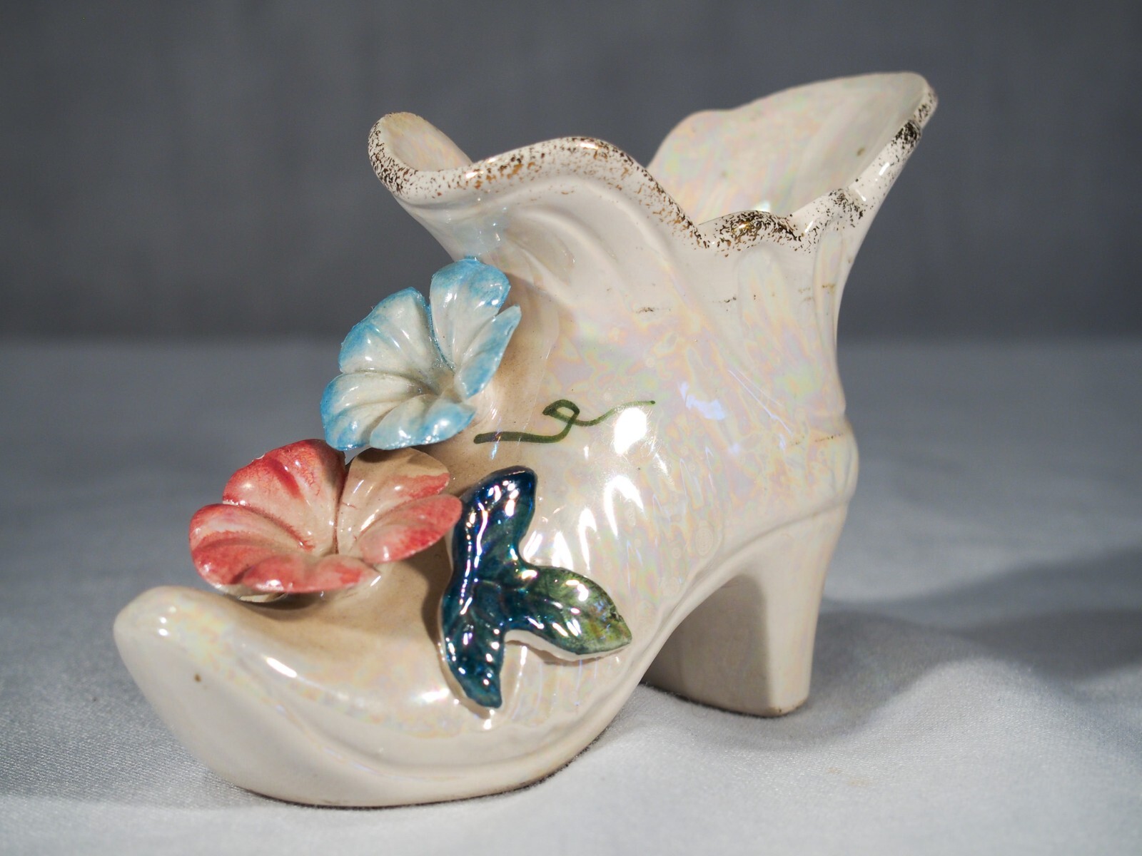 Vintage Newberry s Floral Ladies Shoe Vase Catchall Japan w/ labels